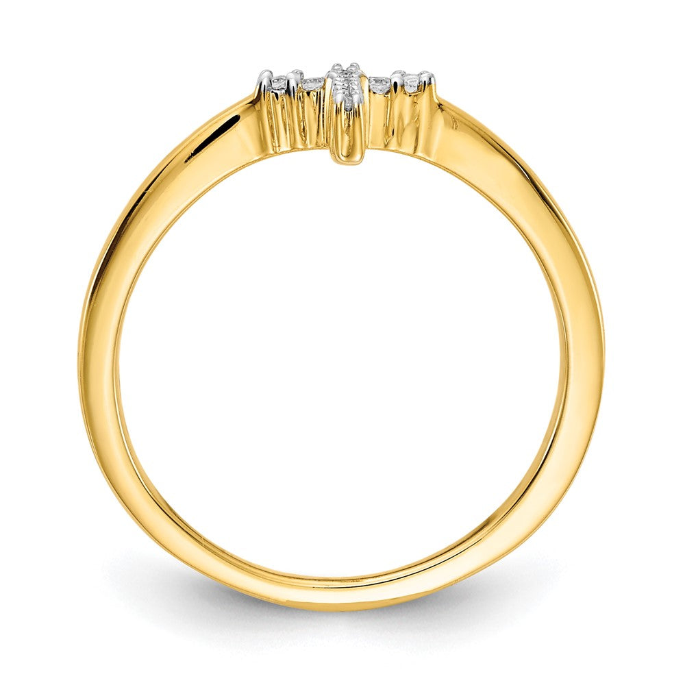 14k Yellow Gold Diamond Cross Ring