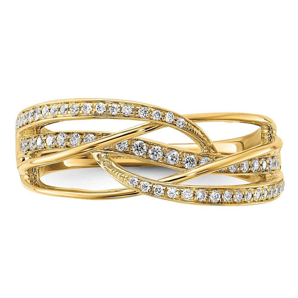 14k Diamond Swirl Ring