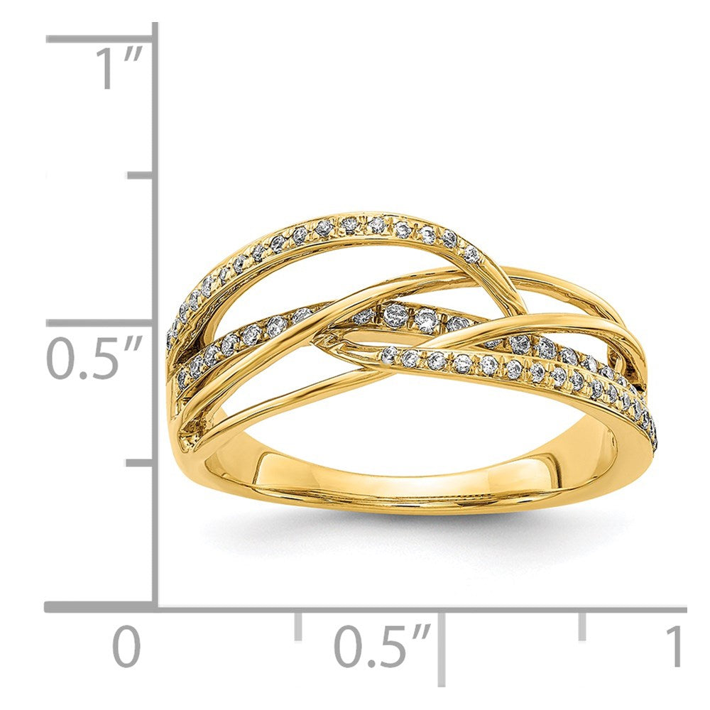 14k Diamond Swirl Ring