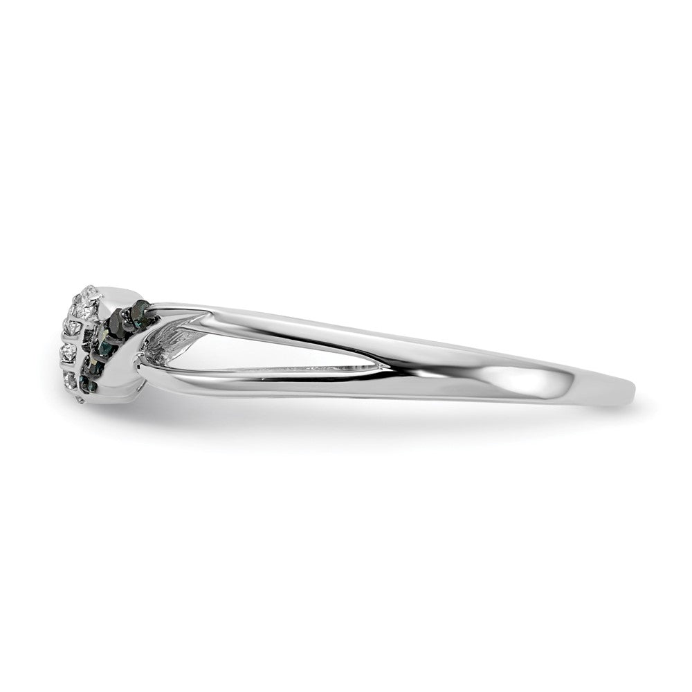 14k White Gold w/ Blue and White Diamond Twist Ring