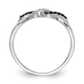 14k White Gold w/ Black and White Diamond Twist Ring