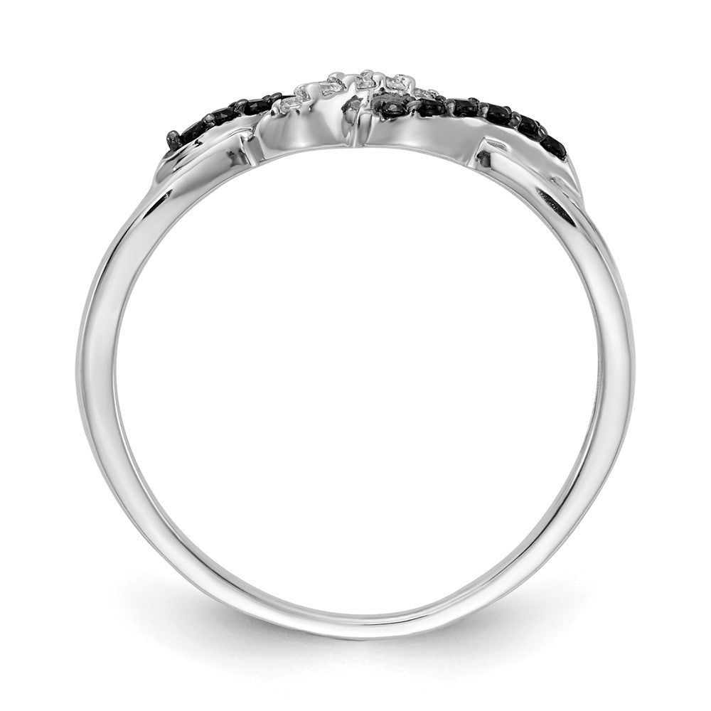 14k White Gold w/ Black and White Diamond Twist Ring