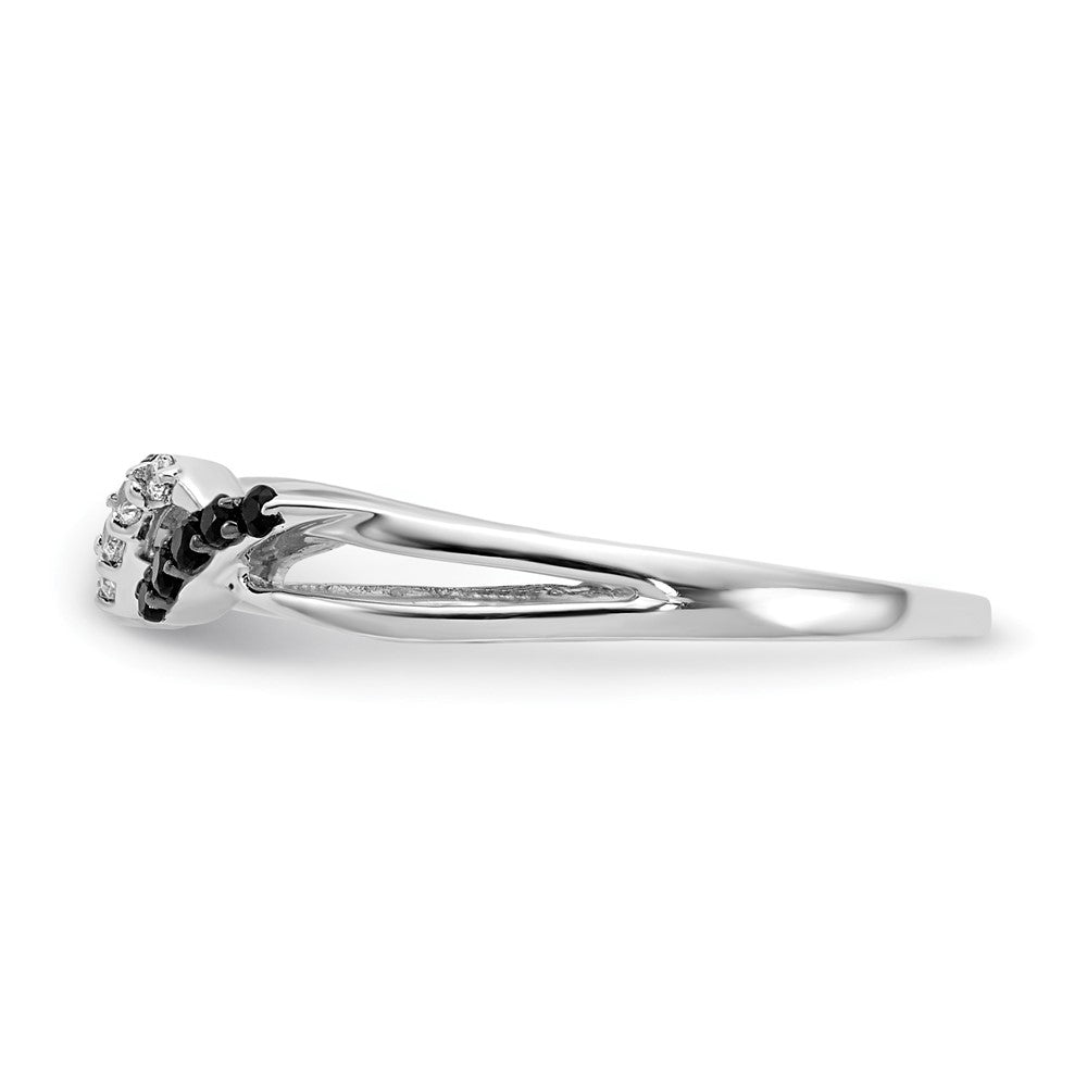 14k White Gold w/ Black and White Diamond Twist Ring