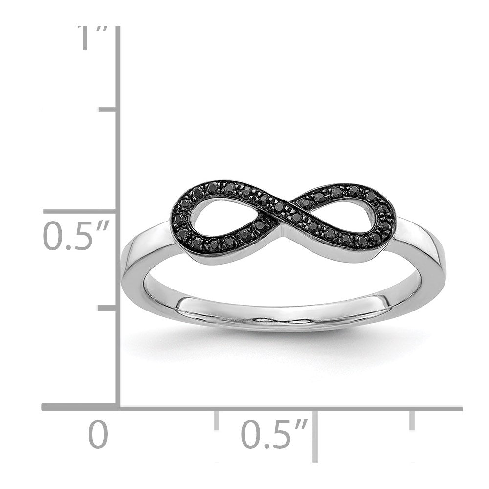 14k White Gold Black Diamond Infinity Ring