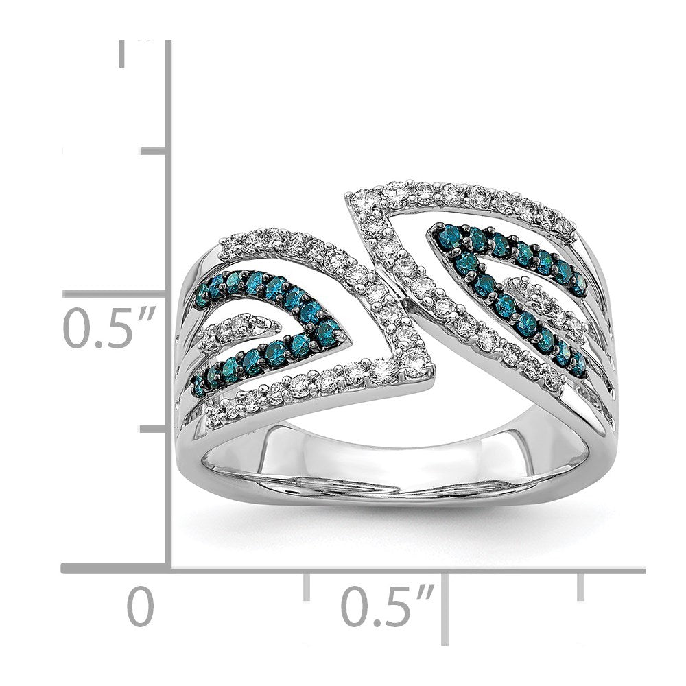 14k White Gold Blue/White Fancy Diamond Ring