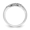 14k White Gold w/ Black and White Diamond Crisscross Ring