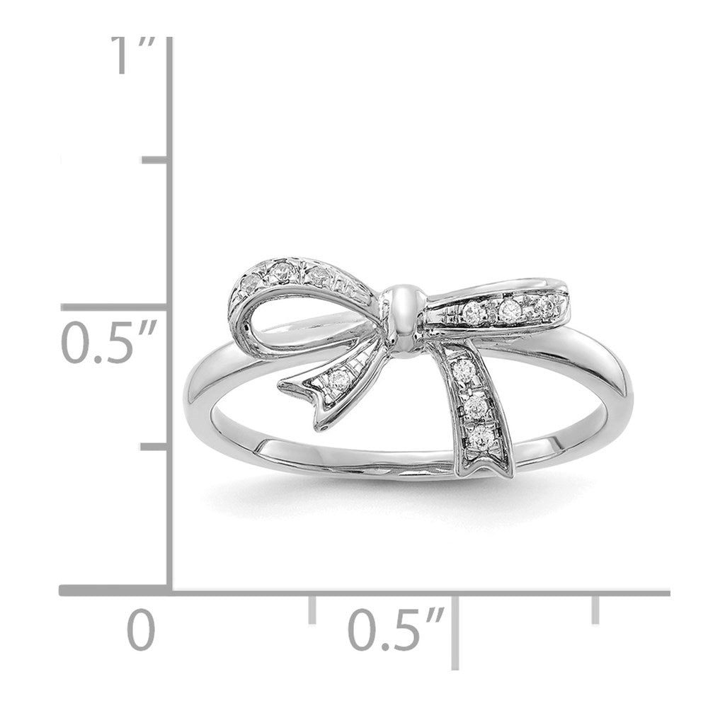 14k White Gold Diamond Bow Ring