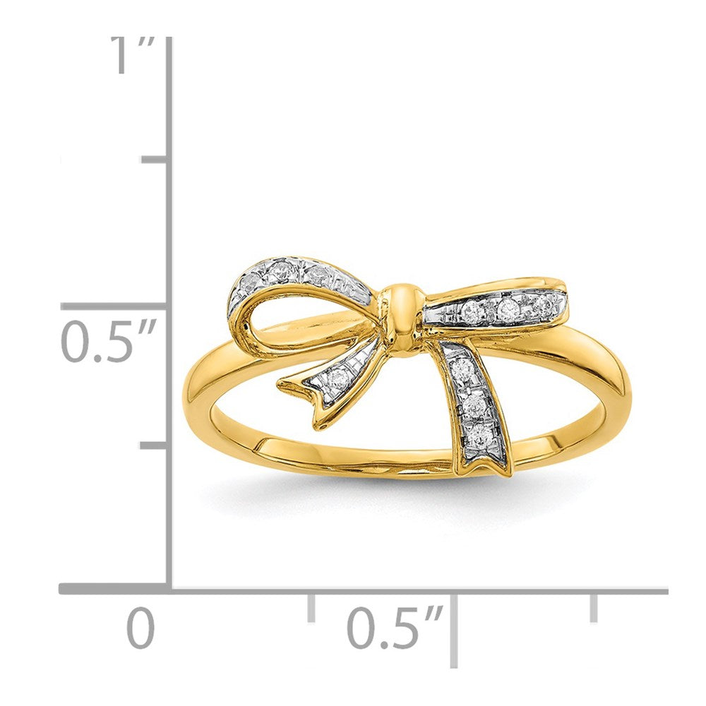 14k w/Rhodium Diamond Bow Ring