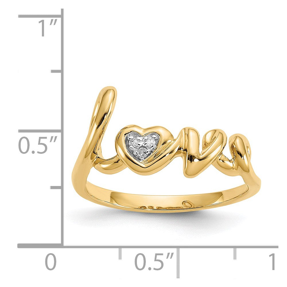14k Diamond LOVE Ring