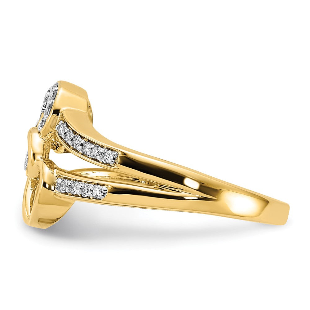 14k Diamond Hearts Ring
