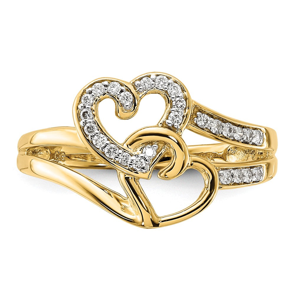 14k Diamond Hearts Ring