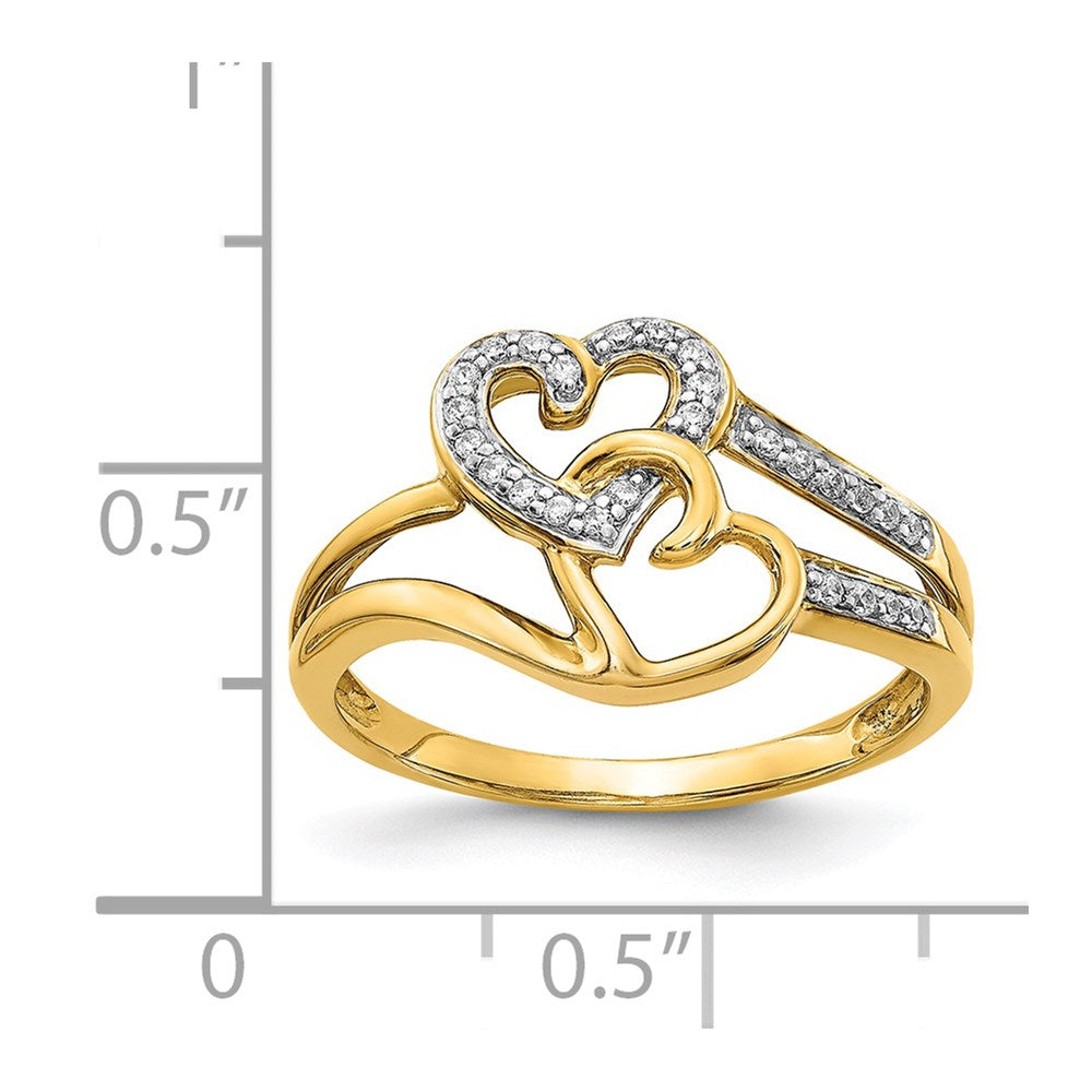 14k Diamond Hearts Ring