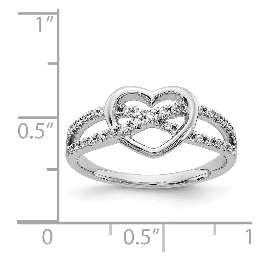 14k White Gold Diamond Heart Ring