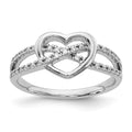 14k White Gold Diamond Heart Ring