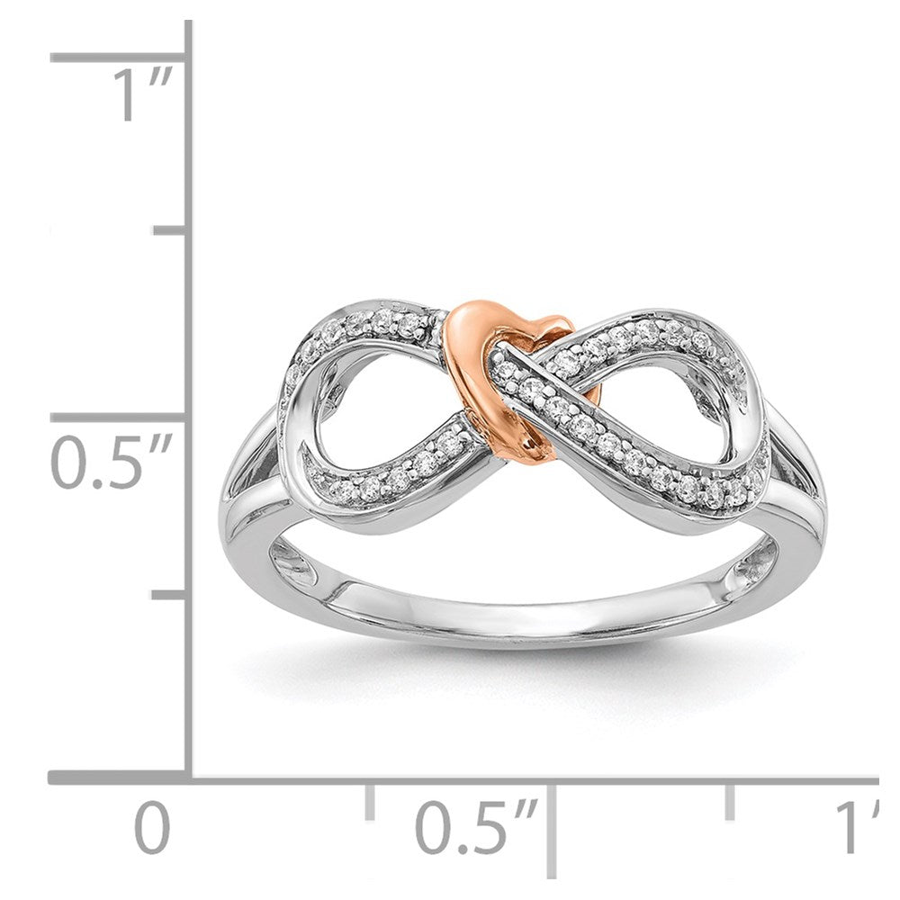14k Two-tone Diamond Infinity w/Heart Ring
