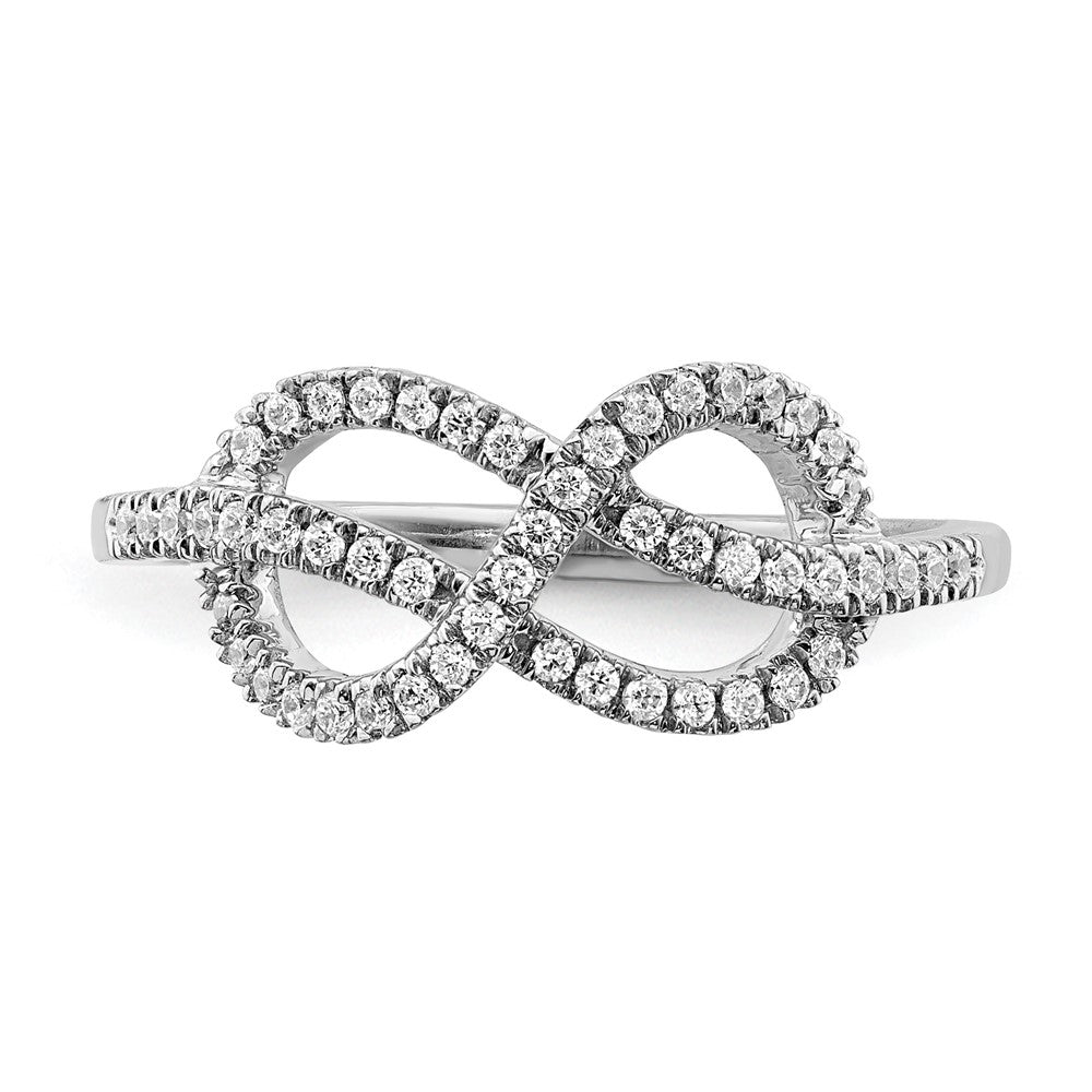 14k White Gold Diamond Celtic Knot Ring