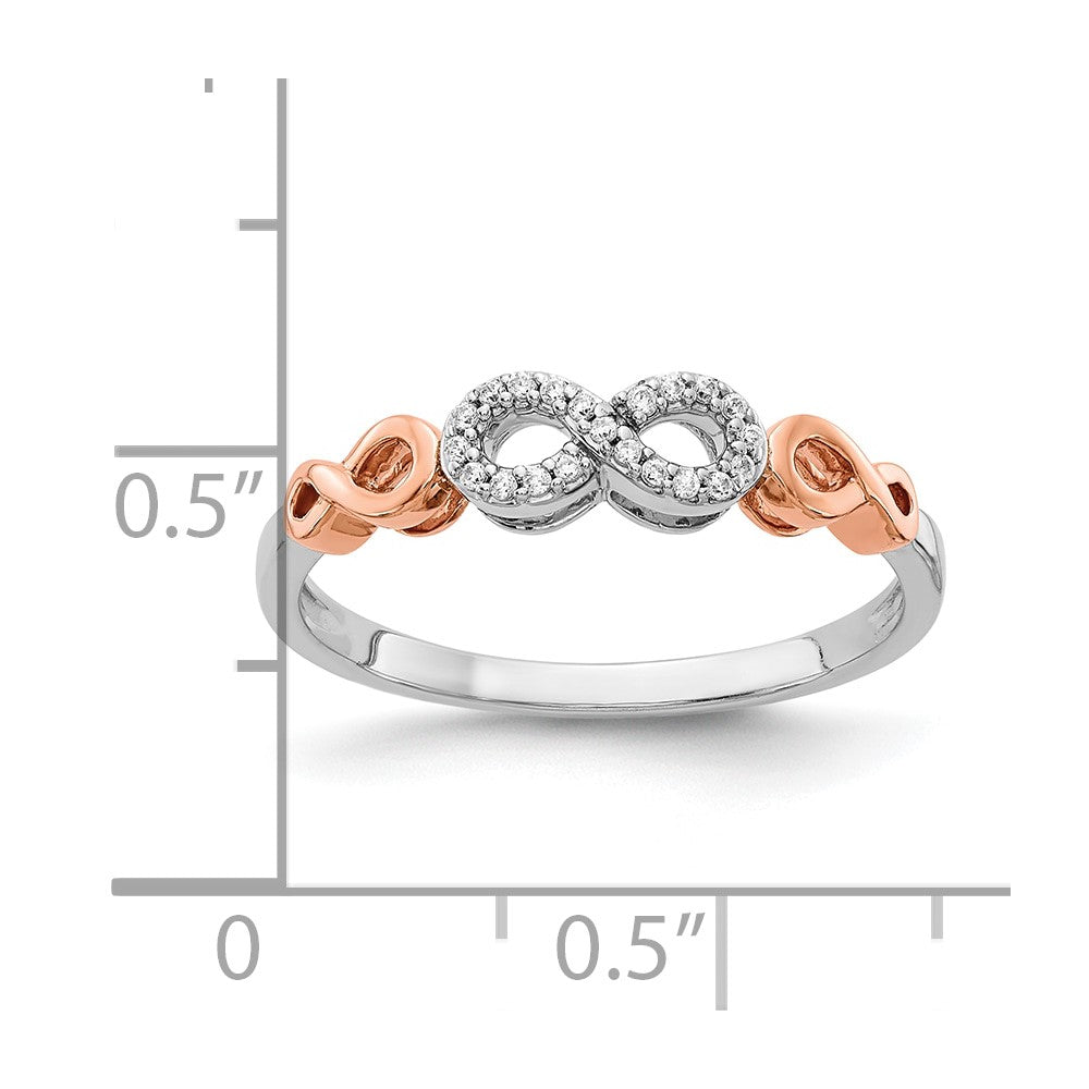 10K Rose Gold w/White Rhodium Diamond Infinity Ring