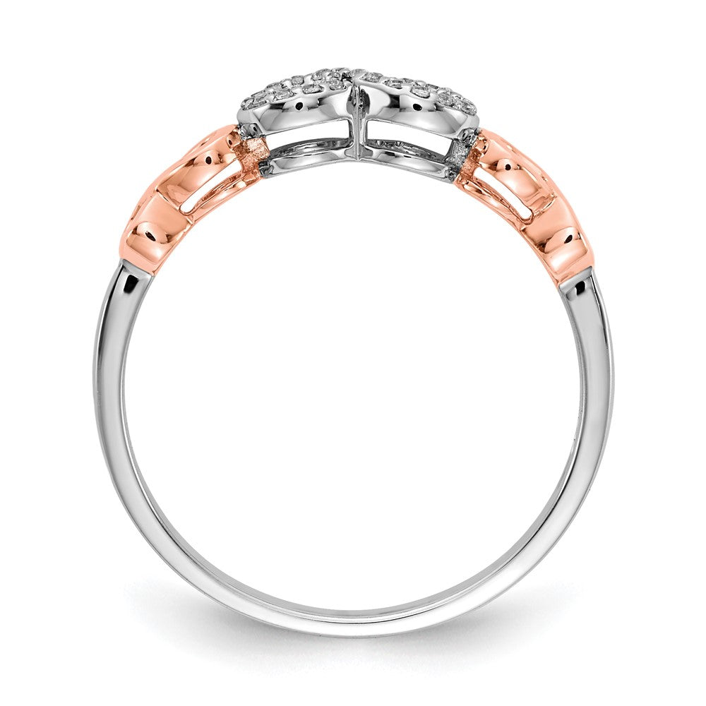 14k Rose Gold w/White Rhodium Diamond Infinity Ring