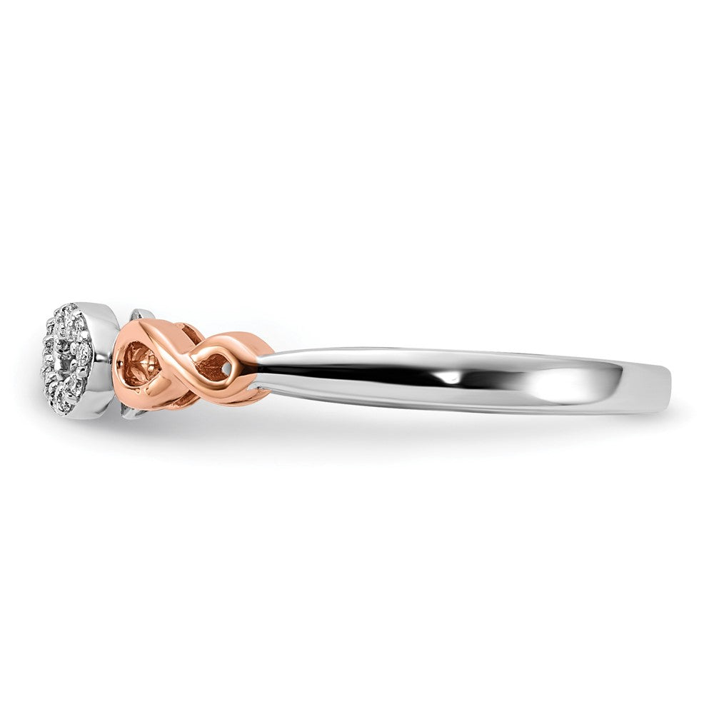 14k Rose Gold w/White Rhodium Diamond Infinity Ring