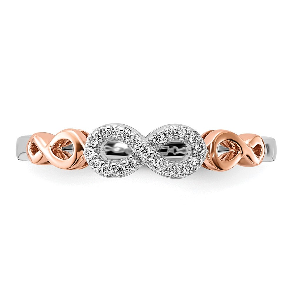 14k Rose Gold w/White Rhodium Diamond Infinity Ring