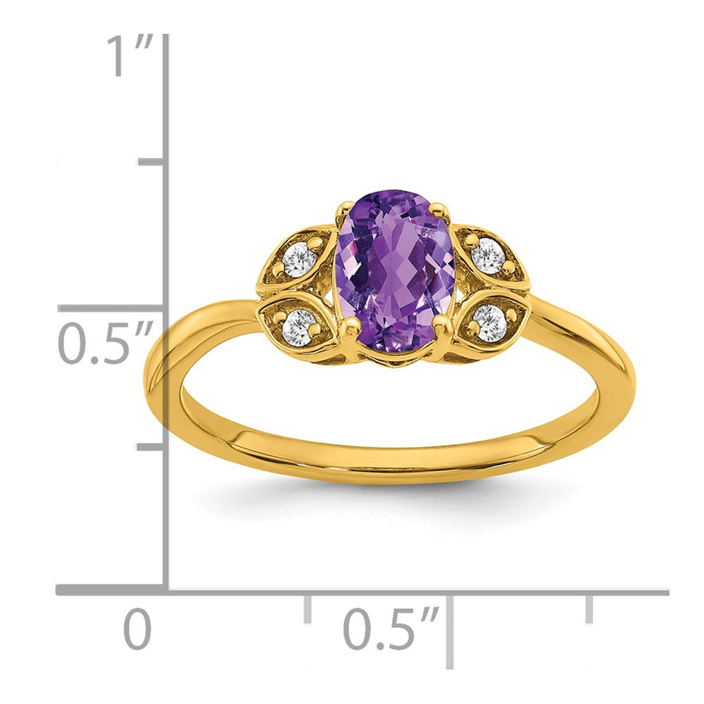14k Amethyst and Diamond Ring