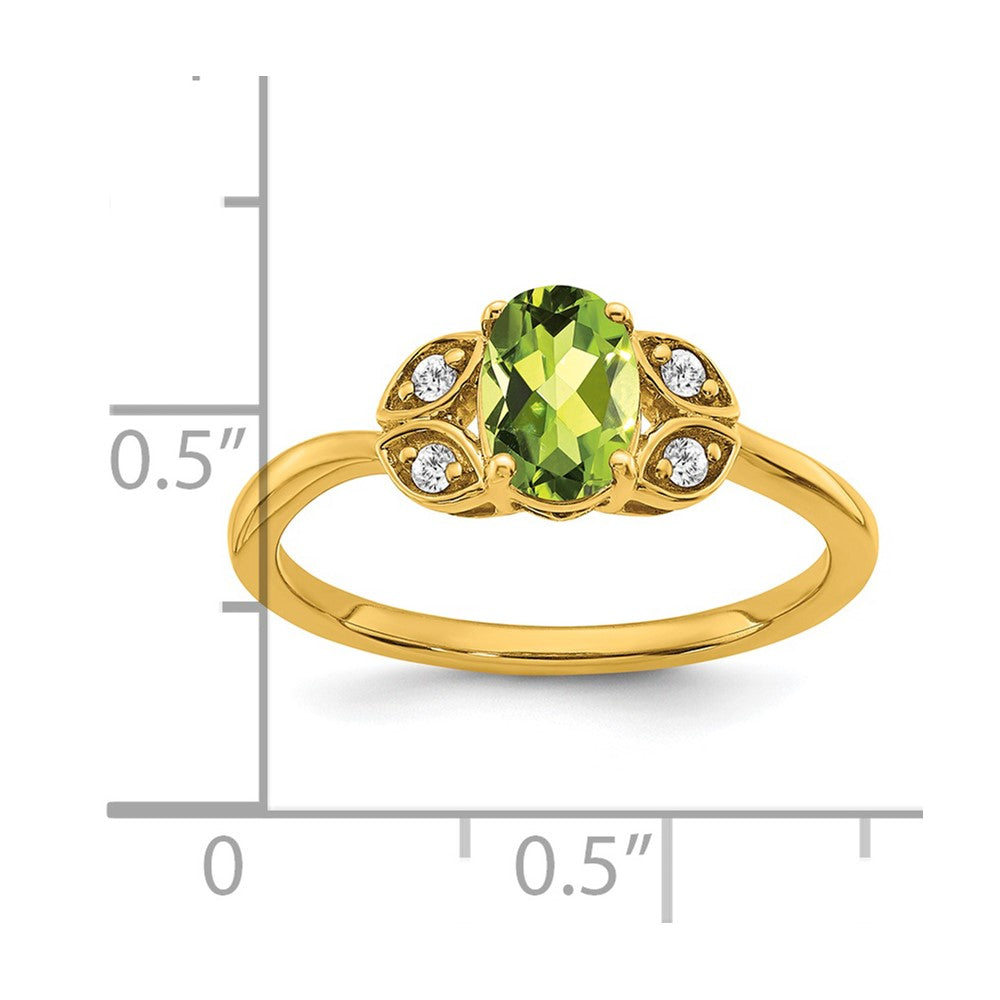 14k Peridot and Diamond Ring