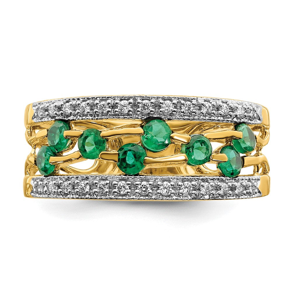 14k Emerald and Diamond Ring
