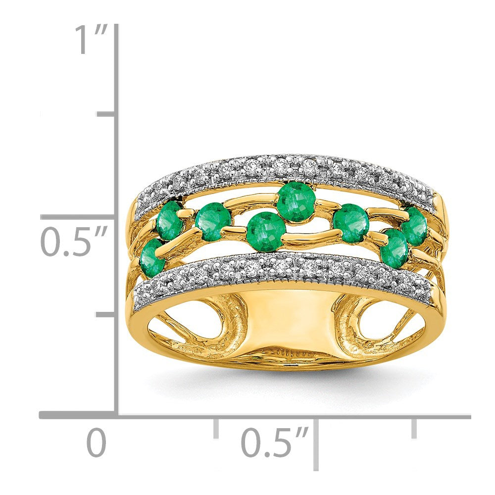 14k Emerald and Diamond Ring