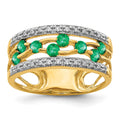 14k Emerald and Diamond Ring