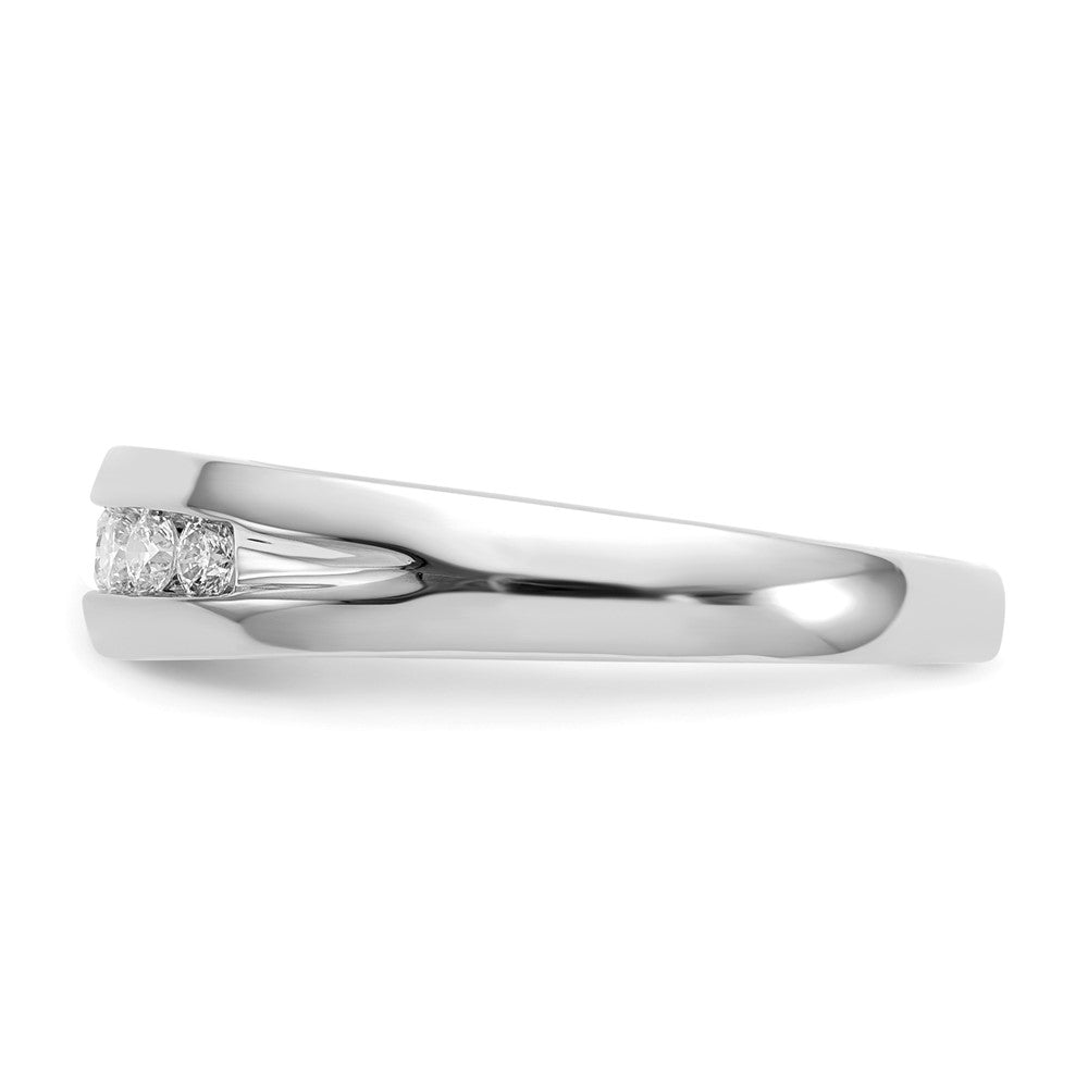 14k White Gold Diamond Mens Channel Ring