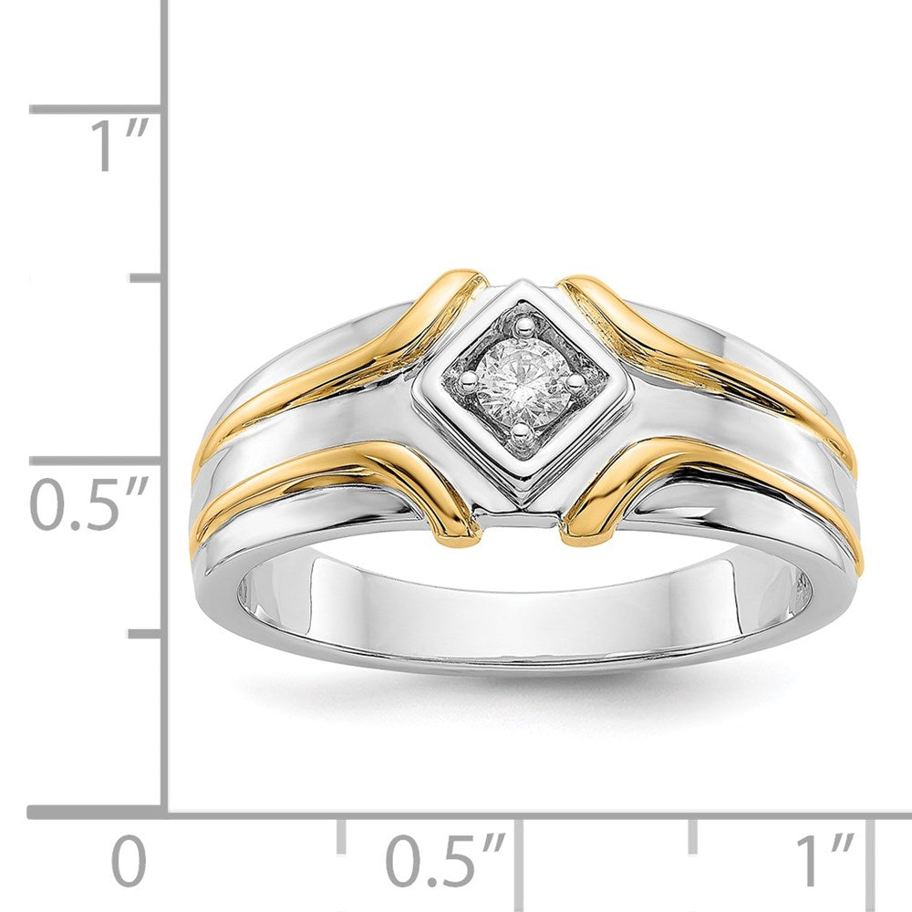 14k Two-tone Diamond Mens Ring