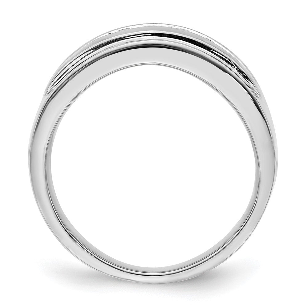 14k White Gold Diamond Mens 5-stone Ring