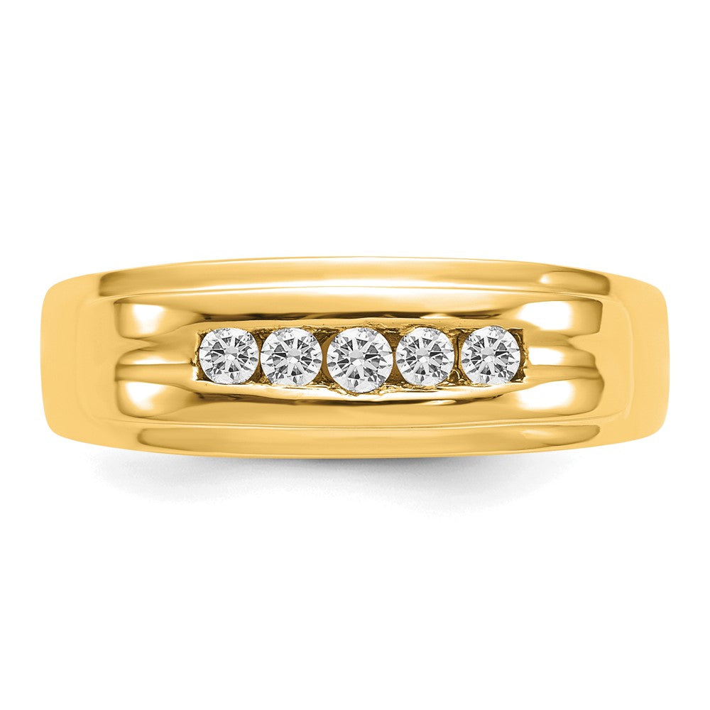 14k Diamond Mens 5-stone Ring