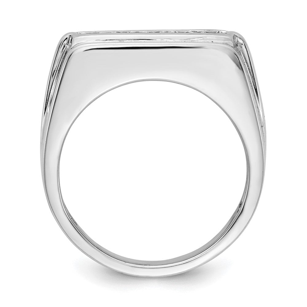 14k White Gold Diamond 5-stone Mens Ring