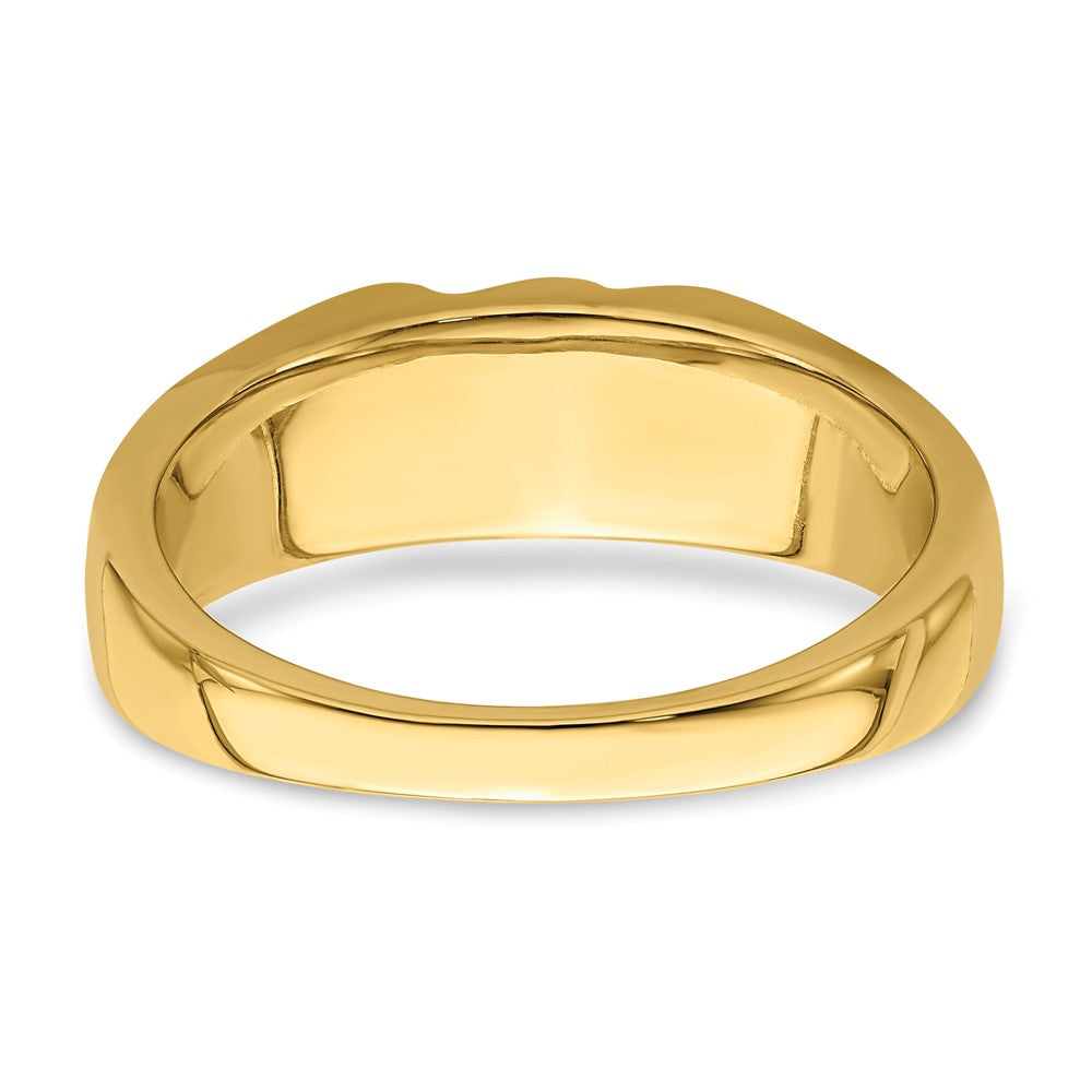 10K w/Rhodium Diamond Mens Ring