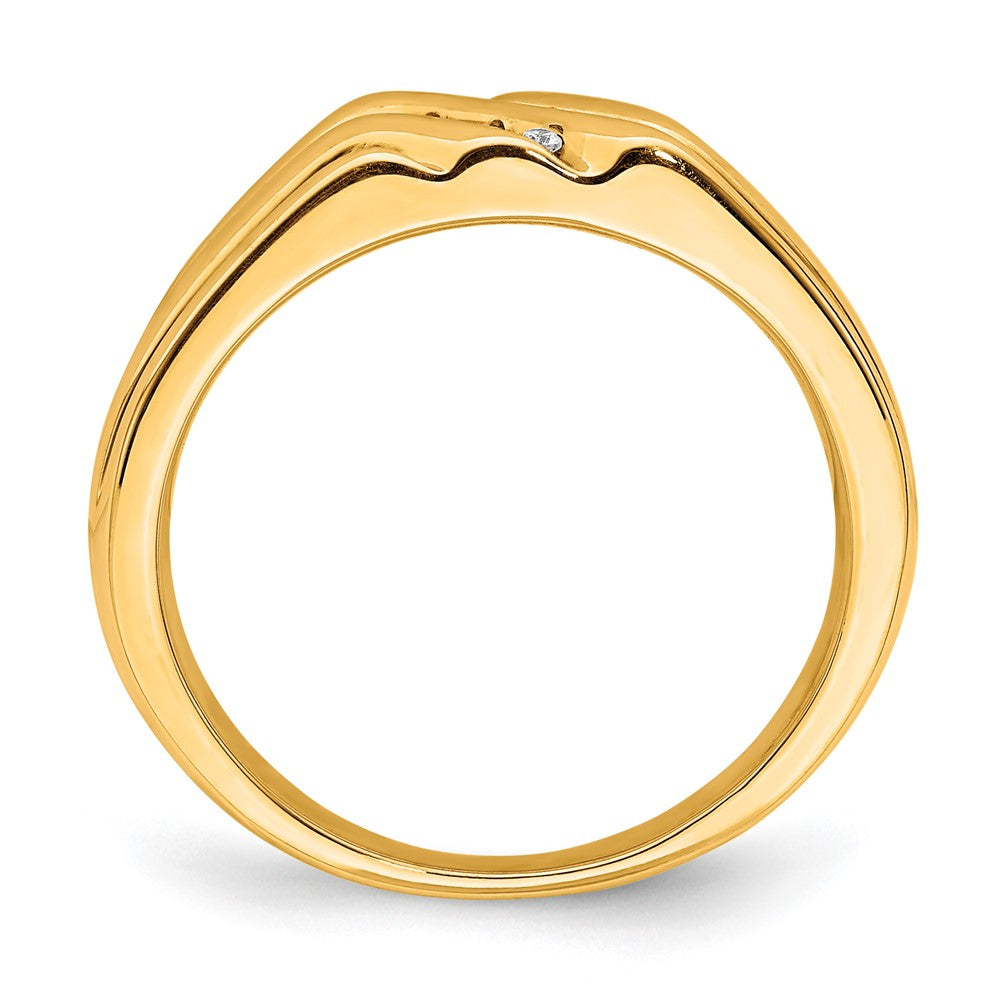14k w/Rhodium Diamond Mens Ring