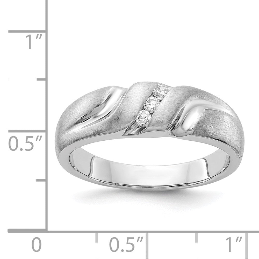 14k White Gold Diamond Mens Ring