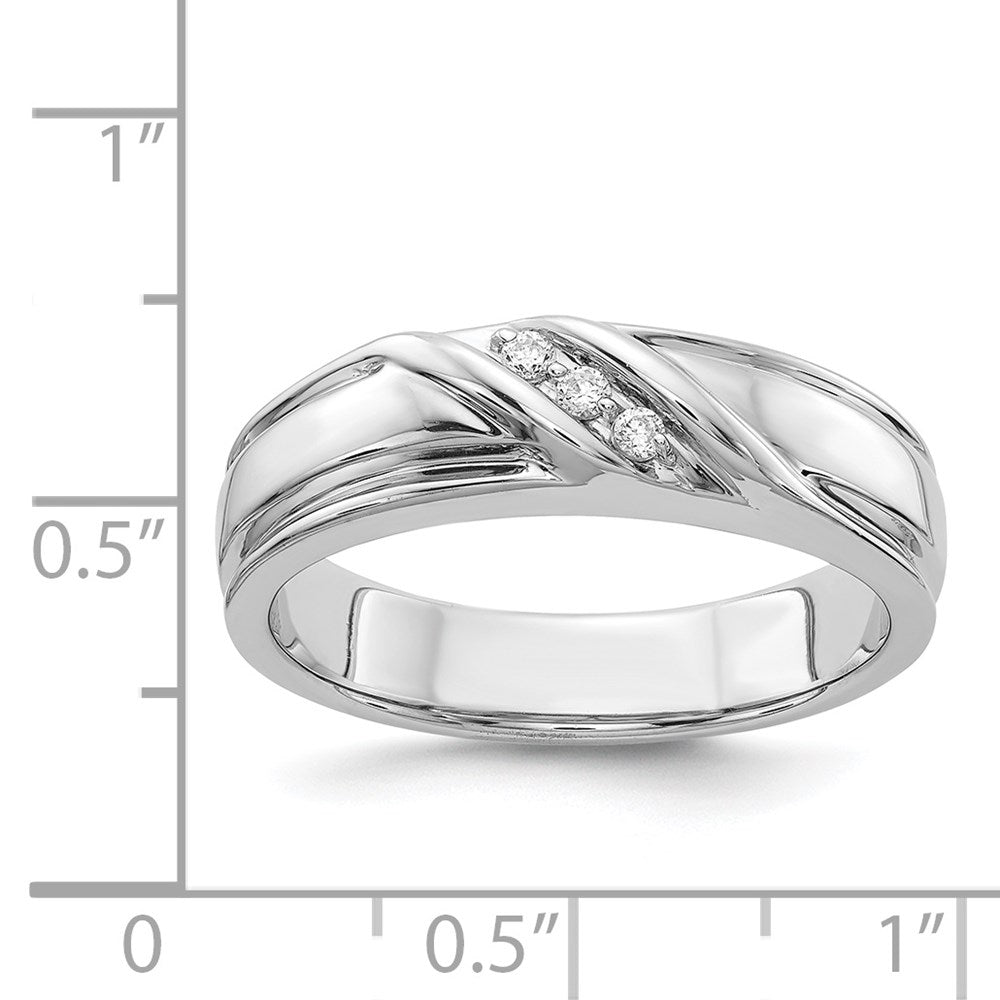 14k White Gold Diamond Mens Ring
