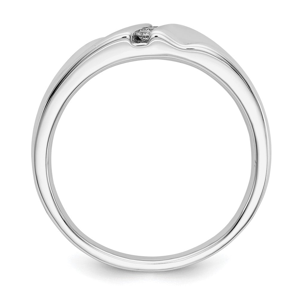 14k White Gold Diamond Mens Ring