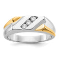 14k Two-tone Gold Diamond Mens Ring