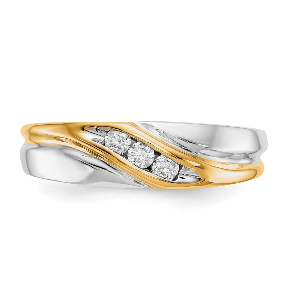 10K Two-tone Diamond Mens Ring