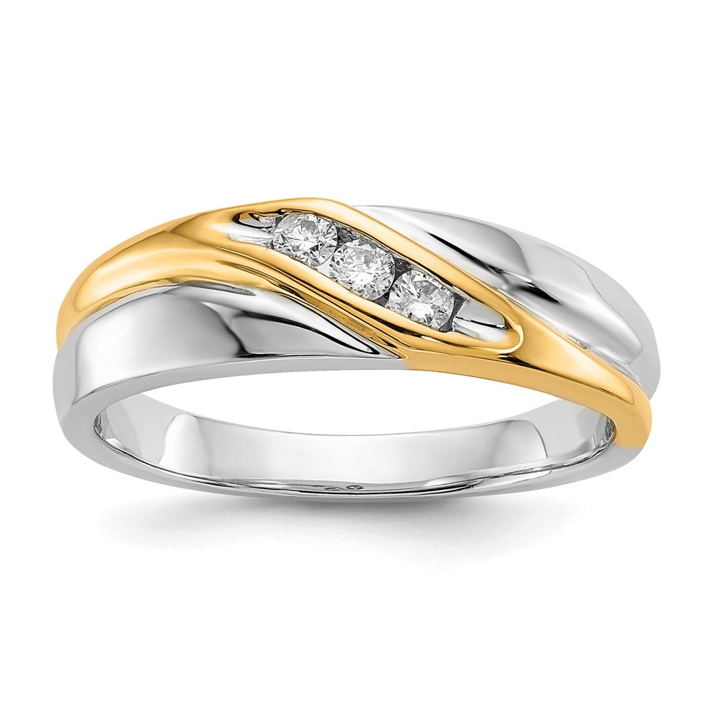 10K Two-tone Diamond Mens Ring