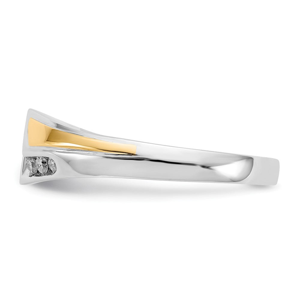 14k Two-tone Gold Diamond Mens Ring