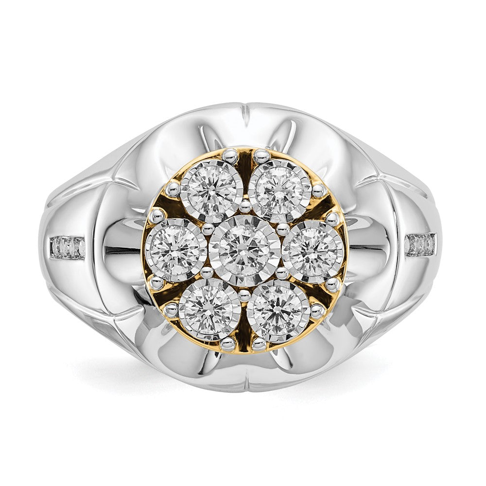14k Two-tone Diamond Mens Ring