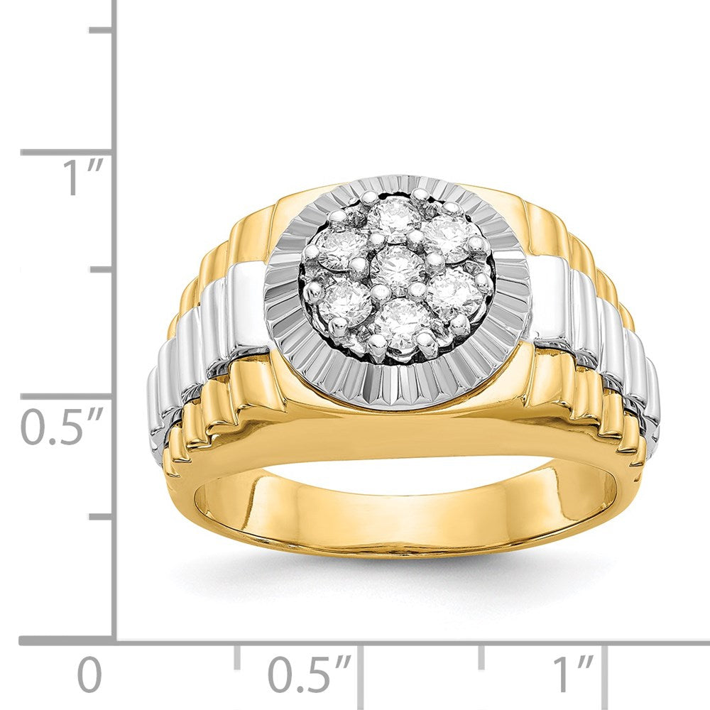 14k Two-tone AA Diamond men's ring