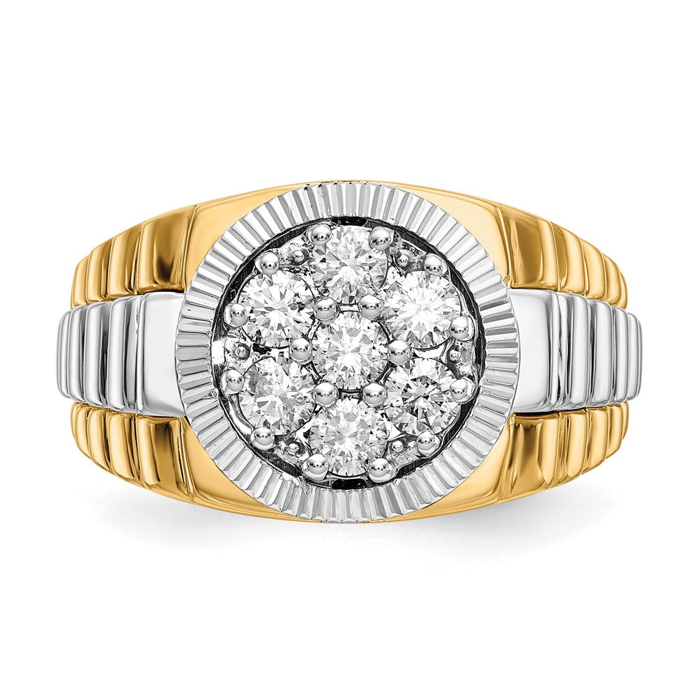 14k Two-tone AA Diamond men's ring