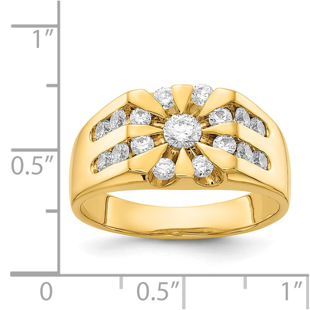 14k Fancy Star-Top Mens Diamond Ring Mounting