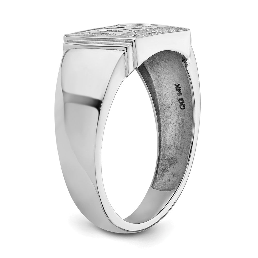 14k White Gold Mens DAD Ring Mounting
