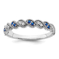 14k White Gold Sapphire and Diamond Twist Band