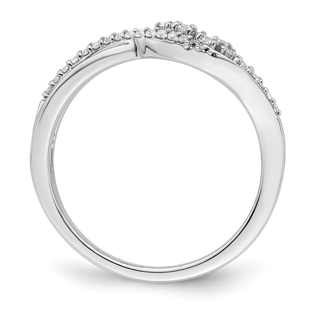 14k White Gold Polished Fancy Florina Wave Diamond Ring